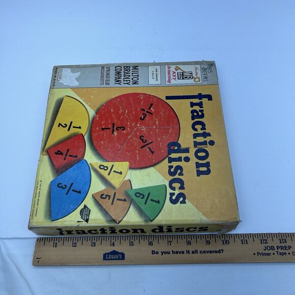 Vintage 1955 Milton Bradley Fraction Discs #9382 Learning Homeschool Education - Picture 13 of 13